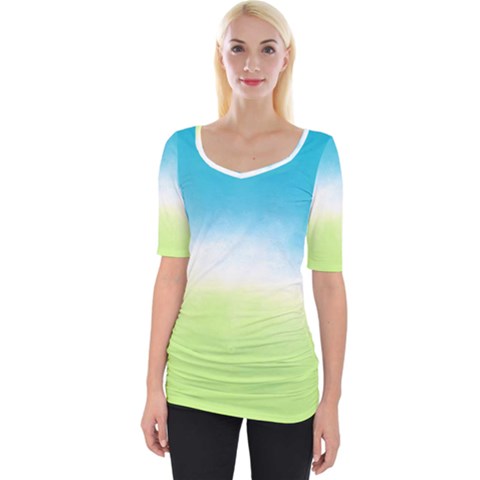 Ombre Wide Neckline Tee by ValentinaDesign