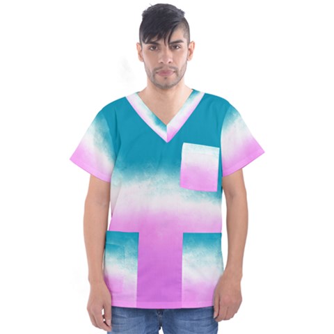 Ombre Men s V-neck Scrub Top by ValentinaDesign