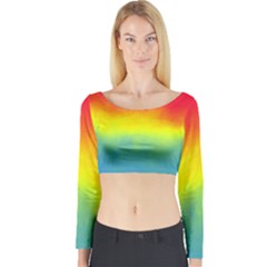 Ombre Long Sleeve Crop Top by ValentinaDesign