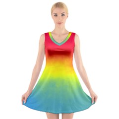 Ombre V-neck Sleeveless Skater Dress by ValentinaDesign