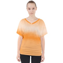 Ombre V-neck Dolman Drape Top