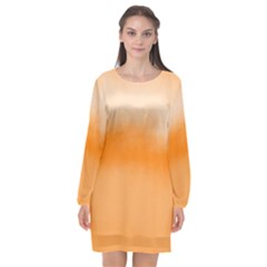 Ombre Long Sleeve Chiffon Shift Dress  by ValentinaDesign