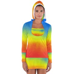 Ombre Long Sleeve Hooded T-shirt by ValentinaDesign