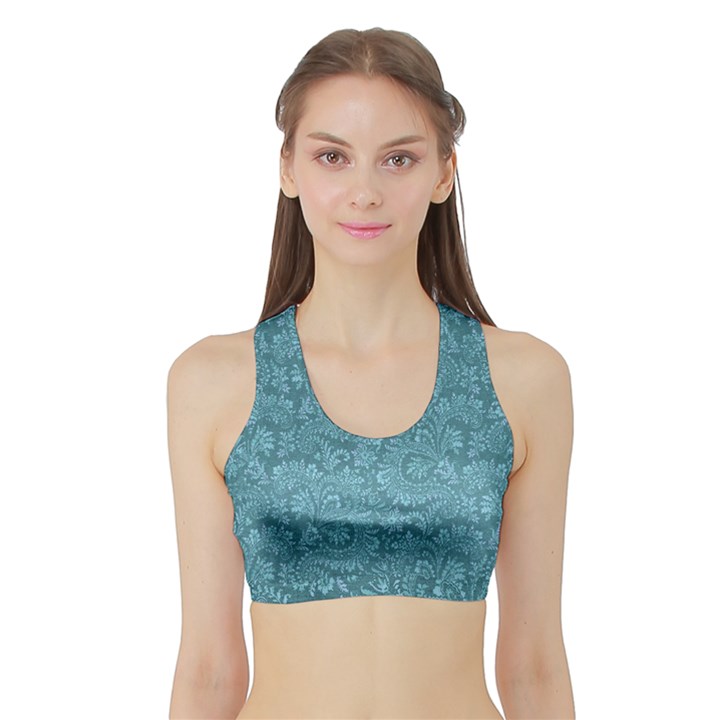 Floral pattern Sports Bra with Border