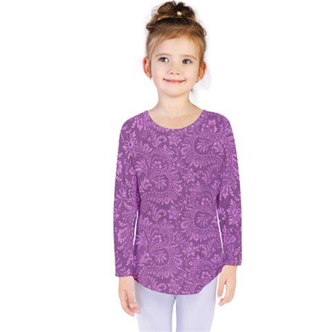 Floral Pattern Kids  Long Sleeve Tee by ValentinaDesign