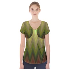 Zig Zag Chevron Classic Pattern Short Sleeve Front Detail Top by Nexatart