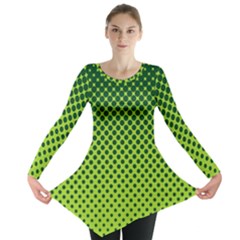 Halftone Circle Background Dot Long Sleeve Tunic  by Nexatart