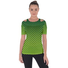 Halftone Circle Background Dot Short Sleeve Top by Nexatart