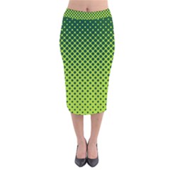 Halftone Circle Background Dot Velvet Midi Pencil Skirt by Nexatart