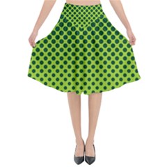 Halftone Circle Background Dot Flared Midi Skirt by Nexatart