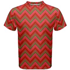 Background Retro Red Zigzag Men s Cotton Tee by Nexatart