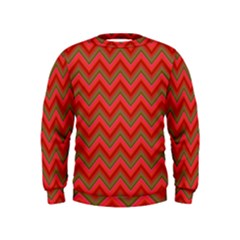 Background Retro Red Zigzag Kids  Sweatshirt by Nexatart