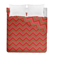 Background Retro Red Zigzag Duvet Cover Double Side (full/ Double Size) by Nexatart