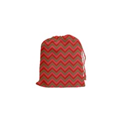 Background Retro Red Zigzag Drawstring Pouches (xs)  by Nexatart