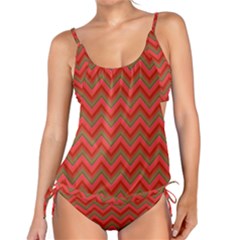 Background Retro Red Zigzag Tankini Set by Nexatart