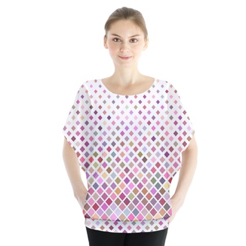 Pattern Square Background Diagonal Blouse by Nexatart