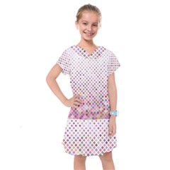 Pattern Square Background Diagonal Kids  Drop Waist Dress