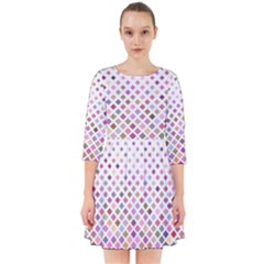 Pattern Square Background Diagonal Smock Dress by Nexatart