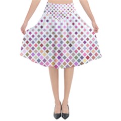 Pattern Square Background Diagonal Flared Midi Skirt by Nexatart