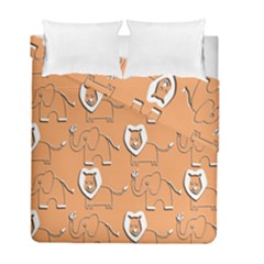 Lion Pattern Wallpaper Vector Duvet Cover Double Side (full/ Double Size) by Nexatart