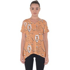 Lion Pattern Wallpaper Vector Cut Out Side Drop Tee