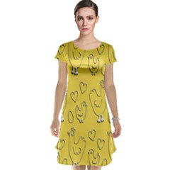 Chicken Chick Pattern Wallpaper Cap Sleeve Nightdress by Nexatart