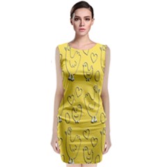 Chicken Chick Pattern Wallpaper Classic Sleeveless Midi Dress by Nexatart