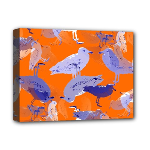 Seagull Gulls Coastal Bird Bird Deluxe Canvas 16  X 12   by Nexatart