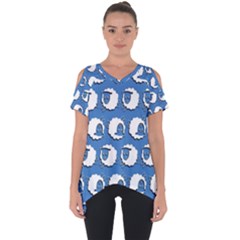 Sheep Pattern Wallpaper Vector Cut Out Side Drop Tee