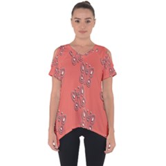 Butterfly Pink Pattern Wallpaper Cut Out Side Drop Tee by Nexatart