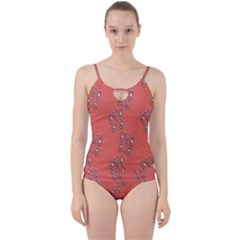 Butterfly Pink Pattern Wallpaper Cut Out Top Tankini Set