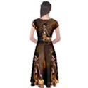 Steampunk, Cute Little Steampunk Girl In The Night With Clocks Cap Sleeve Wrap Front Dress View2