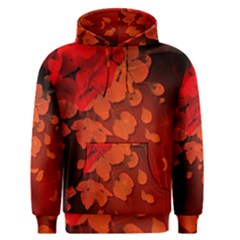 Cherry Blossom, Red Colors Men s Pullover Hoodie by FantasyWorld7