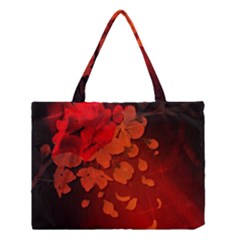 Cherry Blossom, Red Colors Medium Tote Bag by FantasyWorld7