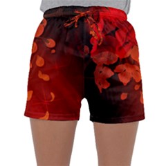 Cherry Blossom, Red Colors Sleepwear Shorts by FantasyWorld7