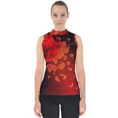 Cherry Blossom, Red Colors Shell Top by FantasyWorld7