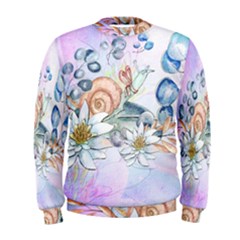 Snail And Waterlily, Watercolor Men s Sweatshirt by FantasyWorld7