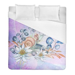 Snail And Waterlily, Watercolor Duvet Cover (full/ Double Size) by FantasyWorld7