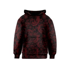 Dark Red Flourish Kids  Pullover Hoodie