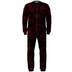 Dark Red Flourish Onepiece Jumpsuit (men)  by gatterwe