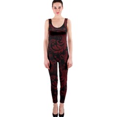 Dark Red Flourish Onepiece Catsuit by gatterwe