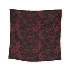 Dark Red Flourish Square Tapestry (small) by gatterwe