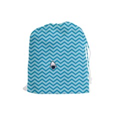 Chevron Shark Pattern Drawstring Pouches (large)  by emilyzragz