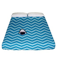 Chevron Shark Pattern Fitted Sheet (queen Size) by emilyzragz