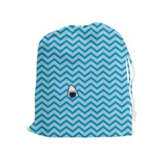 Chevron Shark Pattern Drawstring Pouches (extra Large) by emilyzragz