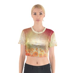 Flower Power, Cherry Blossom Cotton Crop Top by FantasyWorld7