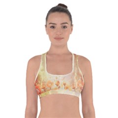 Flower Power, Cherry Blossom Cross Back Sports Bra by FantasyWorld7