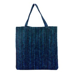 Stylish Abstract Blue Strips Grocery Tote Bag by gatterwe