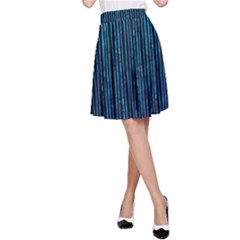 Stylish Abstract Blue Strips A-line Skirt by gatterwe