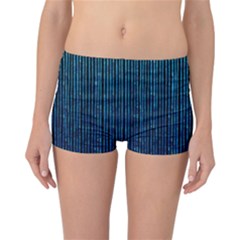 Stylish Abstract Blue Strips Reversible Boyleg Bikini Bottoms by gatterwe